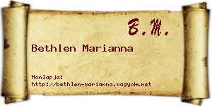 Bethlen Marianna névjegykártya